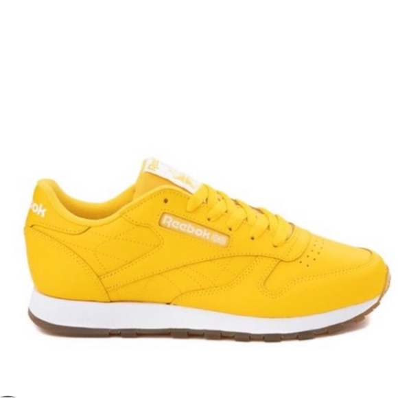 Reebok Shoes - Womens Reebok Classic Athletic Shoe - Toxic Yellow / Gum Sole